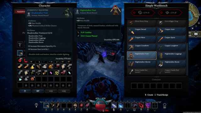 Nightstalker Vest crafting recipe in V Rising