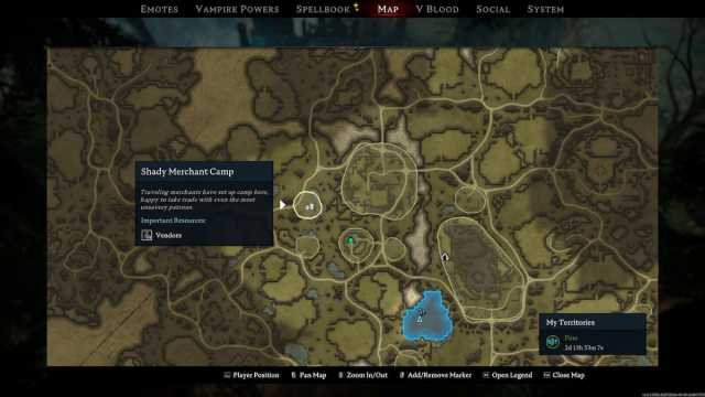 Shade Merchant Camp on the V Rising map