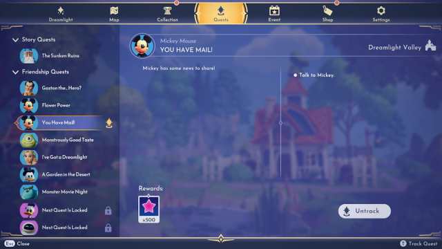 The You Have Mail! quest in Disney Dreamlight Valley.