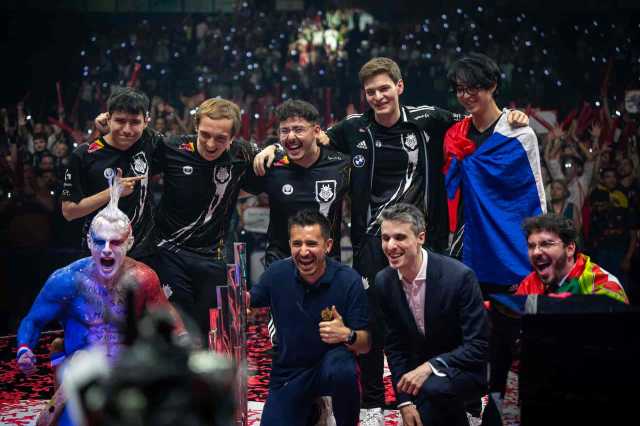 G2 Esports during the 2023 League of Legends EMEA Championship Series Season Finals at Sud de France Arena.