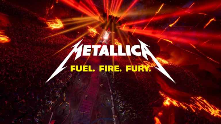 A promo image for the Metallica crossover in Fortnite.