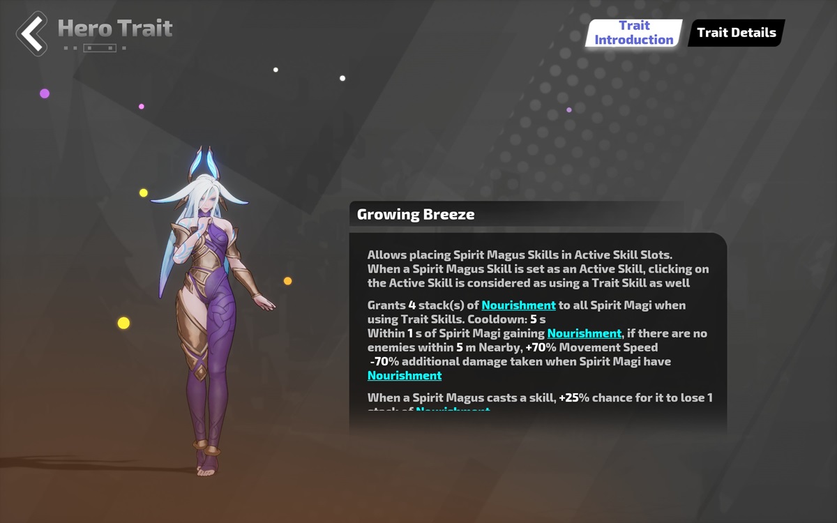 An image of Growing Breeze Iris' description in Torchlight Infinite.