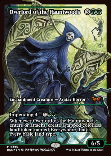 Creature horror in forest through Duskmoon: House of Horror MTG set