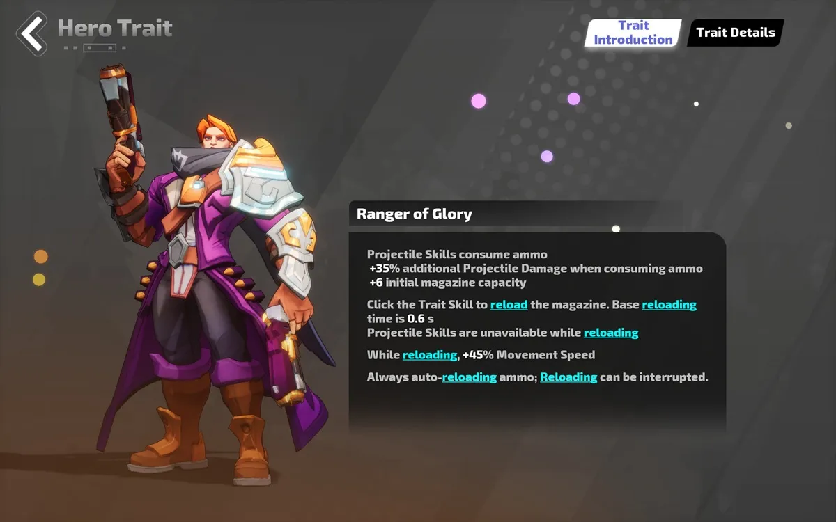 An image of Ranger of Glory Carino's description in Torchlight Infinite.