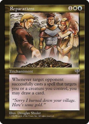 Man bringing gold to couple after burning down village as Reperations in MTG