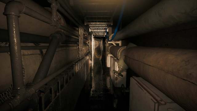 A flooded hallway in Still Wakes the Deep