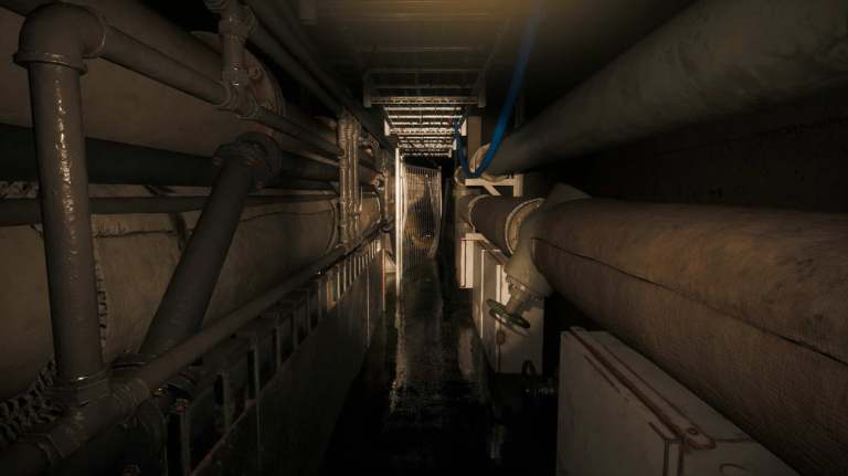 A flooded hallway in Still Wakes the Deep