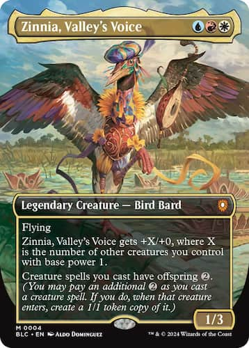 Colorfuil Bird standing by pond in Bloomburrow MTG Commander Precon