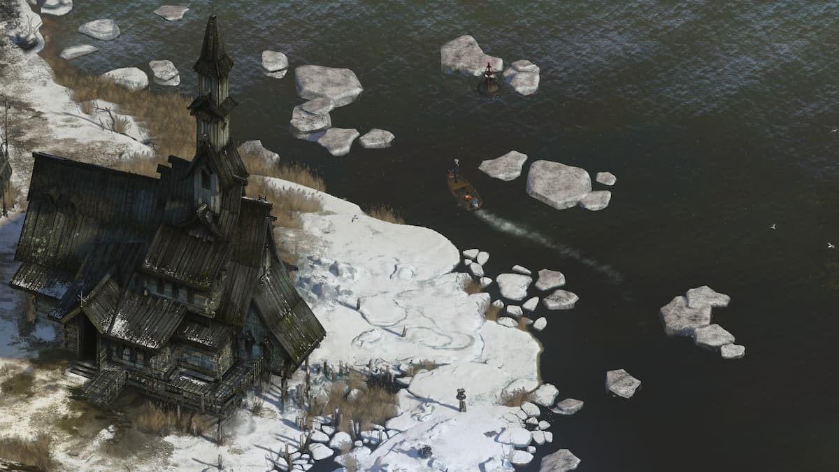 Disco Elysium screenshot featuring Dolorian Church of Humanity in Martinaise