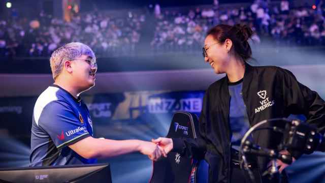 Alexander "jawgemo" Mor and coach Christine "potter" Chi of Evil Geniuses are seen after victory against Team Liquid at VALORANT Masters Tokyo.Alexander "jawgemo" Mor and coach Christine "potter" Chi of Evil Geniuses are seen after victory against Team Liquid at VALORANT Masters Tokyo.Alexander "jawgemo" Mor and coach Christine "potter" Chi of Evil Geniuses are seen after victory against Team Liquid at VALORANT Masters Tokyo.