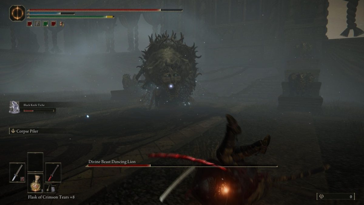 fighting dancing lion boss in elden ring shadow of the erdtree