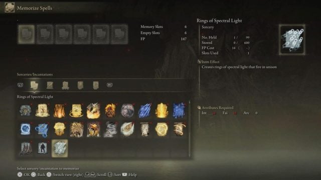 elden ring shadow of the erdree spells menu