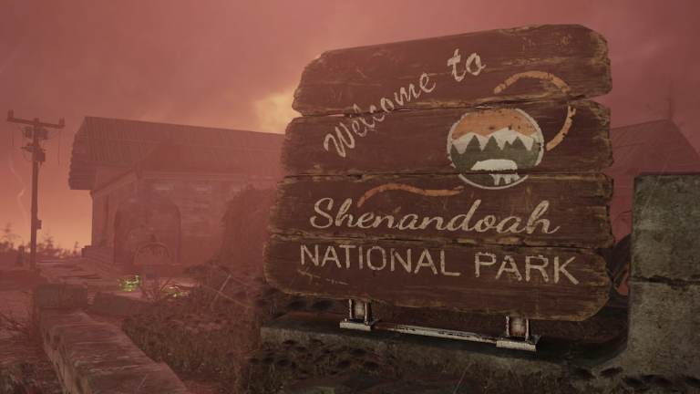 The entry board for Shenandoah National Park in Fallout 76 Skyline Valley