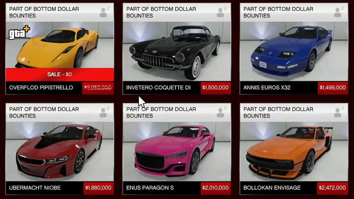 The six new sports car in GTA Online.