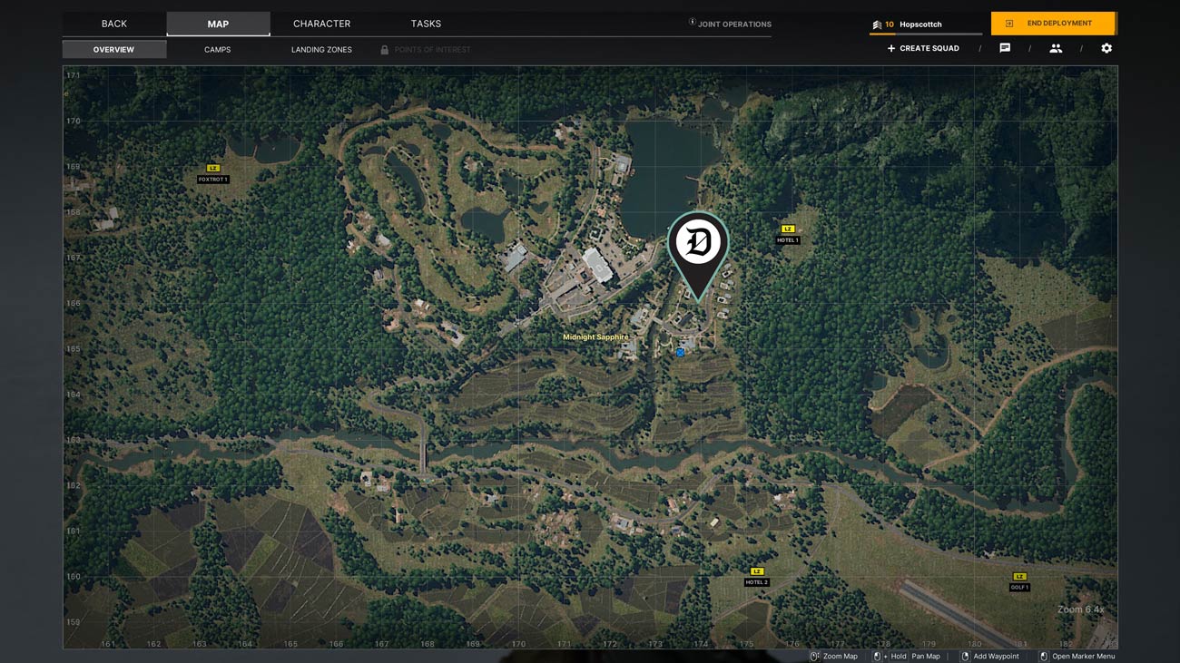 Map location for Felony and Punishment task in Gray Zone Warfare.