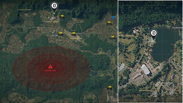 A screenshot of a map of Lamang with a quest marker indicating the location of an objective in Gray Zone Warfare.