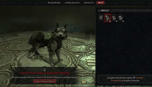 Wolf companion in Diablo 4