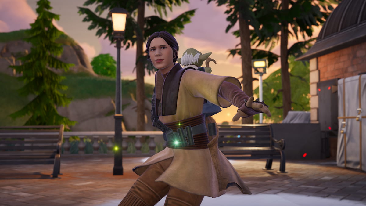 Leia at Estate Station in Fortnite.