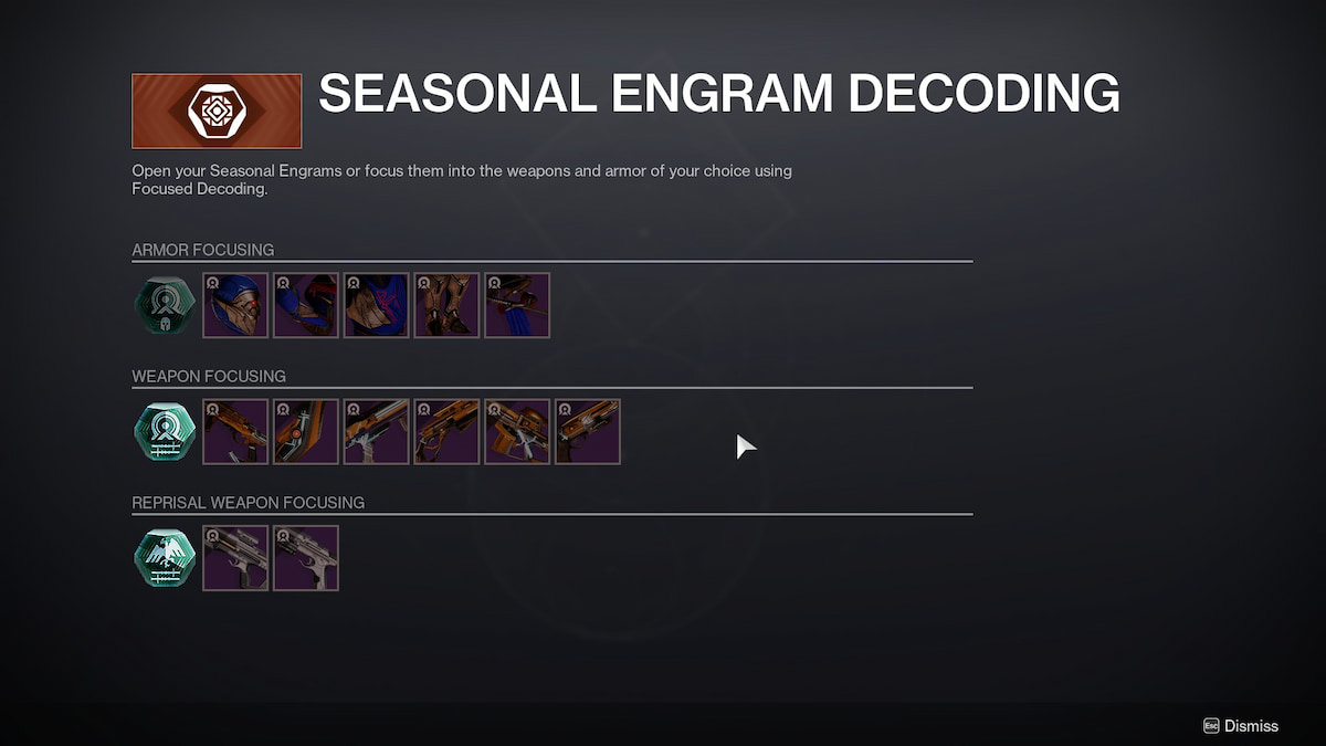 Echo engram decoding screen in Destiny 2