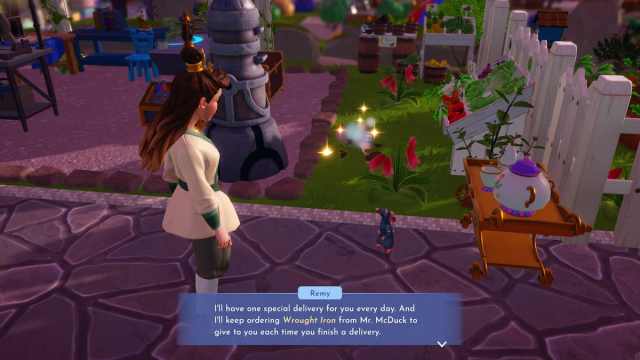 Remy talking about Wrought Iron in Disney Dreamlight Valley.