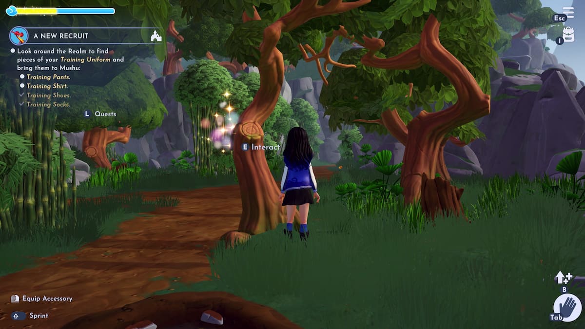 The location of the training pants in Disney Dreamlight Valley.