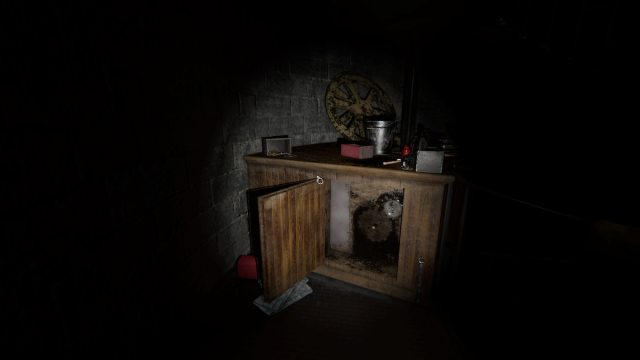 The cabinet unlocked in Phasmophobia.