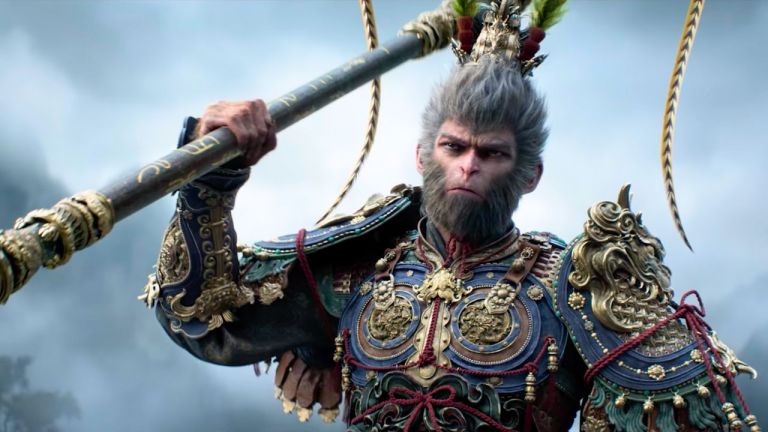 Wukong holding a staff in Black Myth Wukong