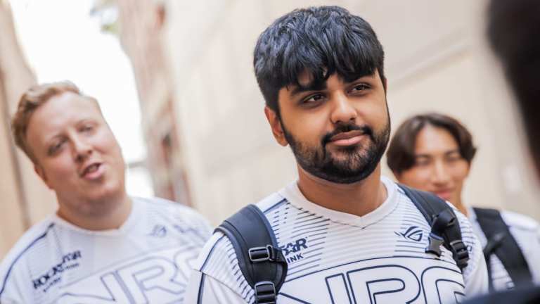 LOS ANGELES, CALIFORNIA - AUGUST 08: Coach Chet "Chet" Singh of NRG arrives at VALORANT Champions Los Angeles Group Stage at the Shrine Expo Hall on August 8, 2023 in Los Angeles, California.