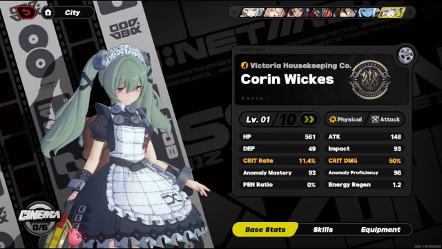 Picture of Corin Wickes in Zenless Zero Zone.