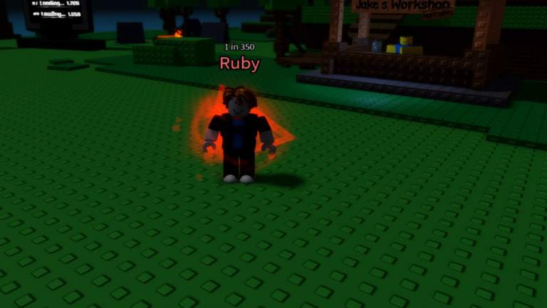 A player stood with a Ruby aura in Sol's RNG.