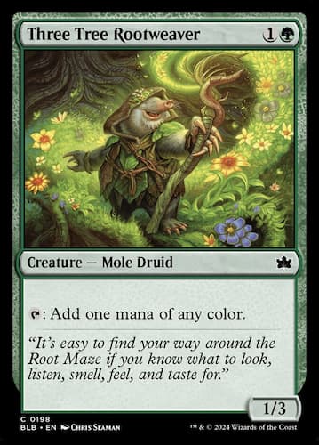 Druid casting magic in Bloomburrow MTG set