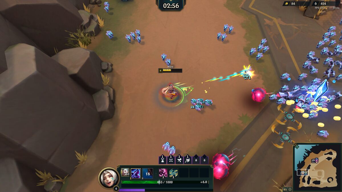 Jinx using blade-o-rang to kill primordians.