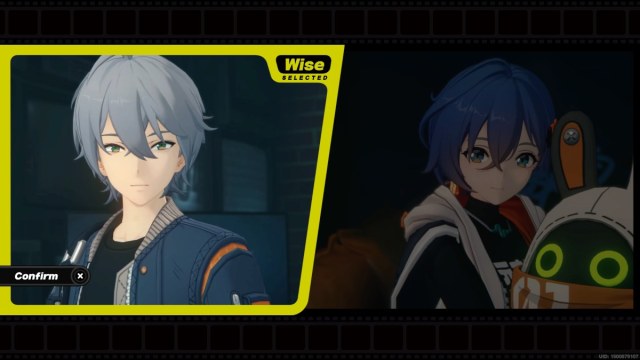 Choosing Wise on protagonist choice screen in ZZZ