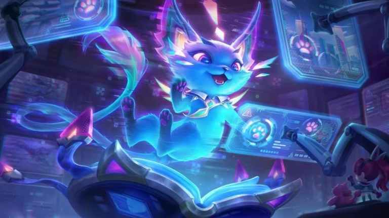 League of Legends splash art for Cyber Cat Yuumi skin