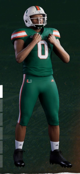 Miami Hurricanes uniform in College Football 25