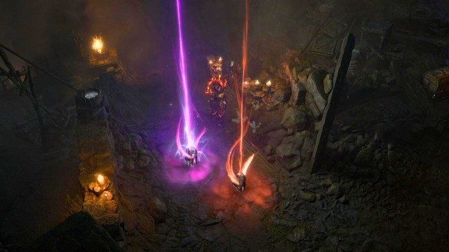 purple and orange mythic items with new beams in diablo 4 season 5