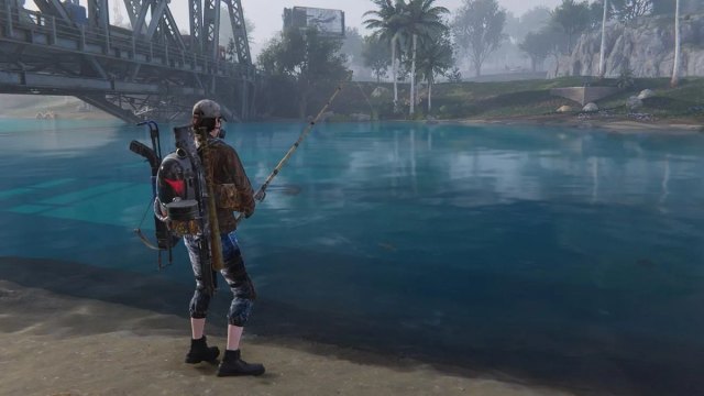 Once Human player fishing.