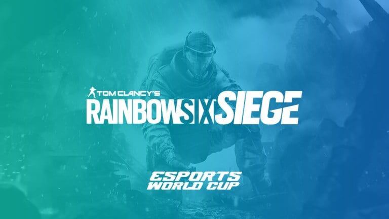 The Rainbow Six Siege logo paired with the Esports World Cup logo.