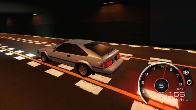 Racing through a tunnel in Roblox's Midnight Racing Tokyo.