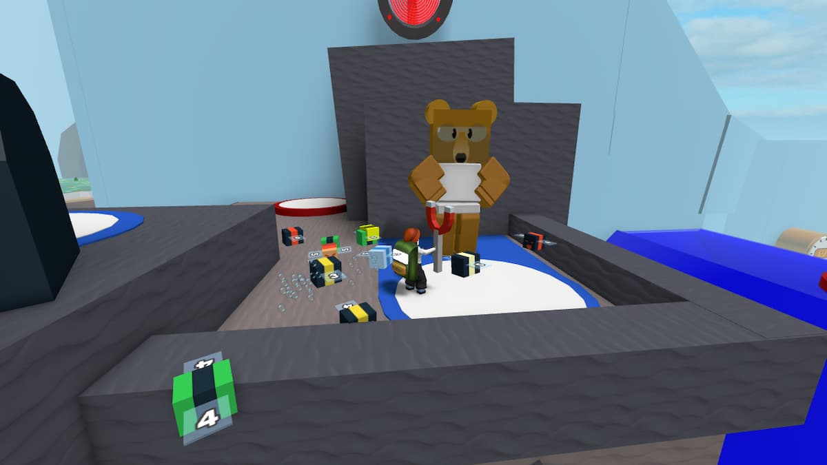 The Science Bear in Bee Swarm Simulator.