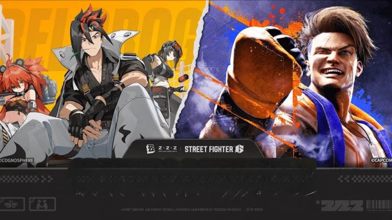 Zenless Zone Zero characters next to a Street Fighter character.