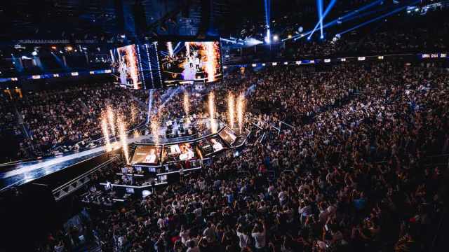 Picture showing a view of the stage at VALORANT Champions Seoul Grand Finals at the INSPIRE Arena on August 25, 2024 in Seoul, Korea.