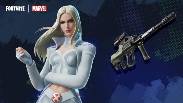 emma frost and her mythic weapon advert for fortnite