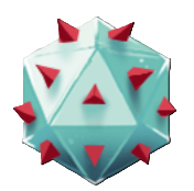 A blueish grey polygon with spikes on every face.