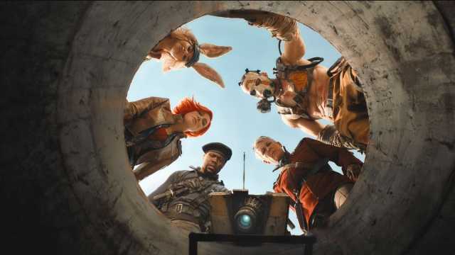 The cast of characters in Borderland peering down a manhole.