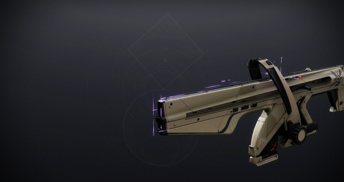 The Choir of One auto rifle has a purple halo around its sights and the Ishtar Collective symbol on its stock.