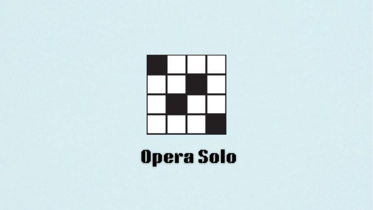 A Mini crossword with the clue of Opera Solo underneath.