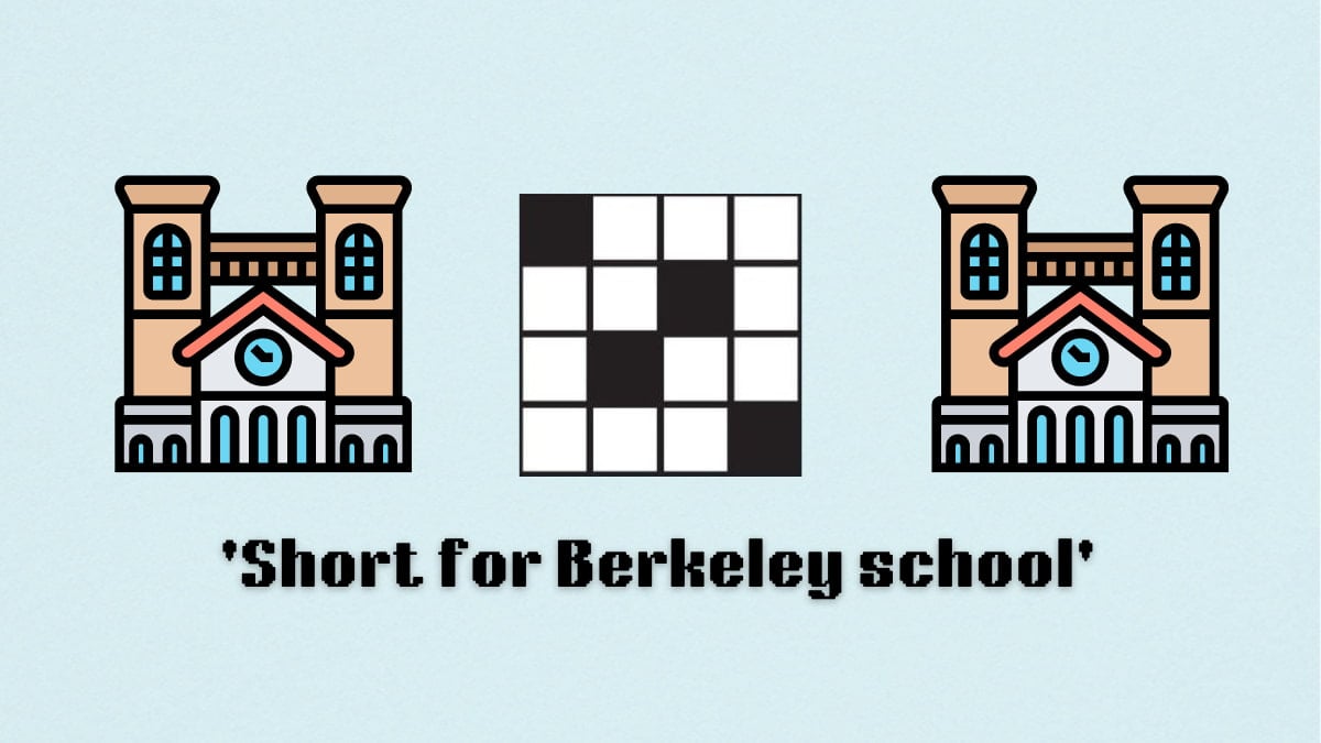 Picture showing the 'Short for Berkeley school' NYT Mini Crossword clue.