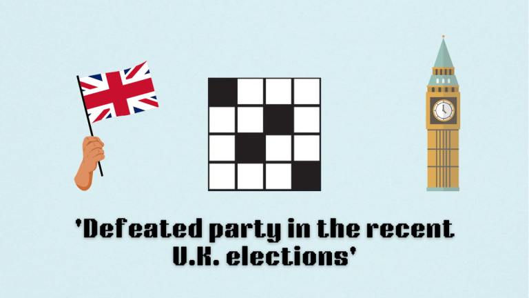 Picture showing the Defeated party in the recent U.K. elections clue in NYT Mini Crossword.