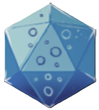 A blue polygon with bubble-like patterns inside. This is the Eternal Puddle Upgrade in Crypt Custodian